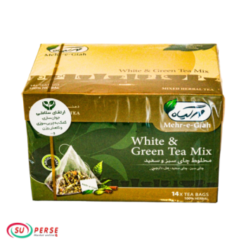 Mélange de thé vert et blanc de marque Mehar Giah, 28 g.